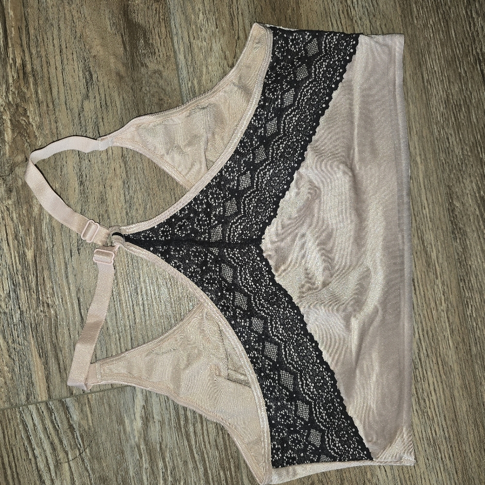 Ruby Ribbon Lace Bralette in Black and Cream